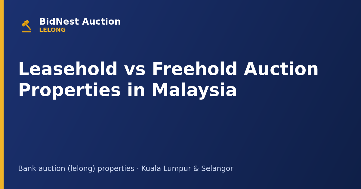 Leasehold vs Freehold Auction Properties in Malaysia