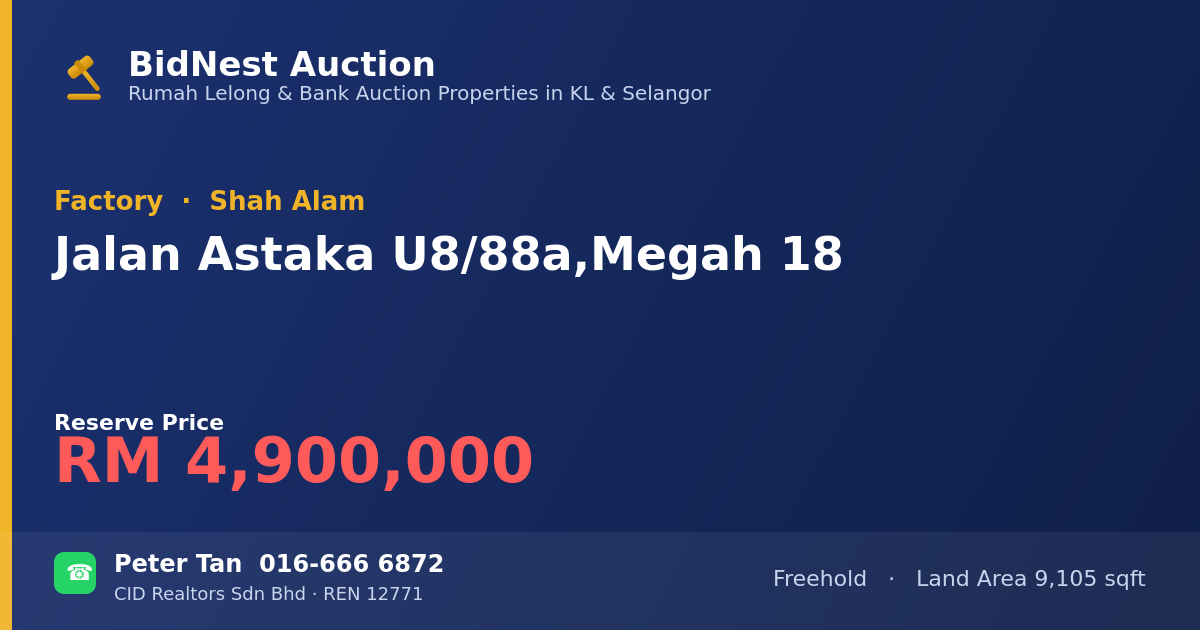 Factory · Jalan Astaka U8/88a, Megah 18
