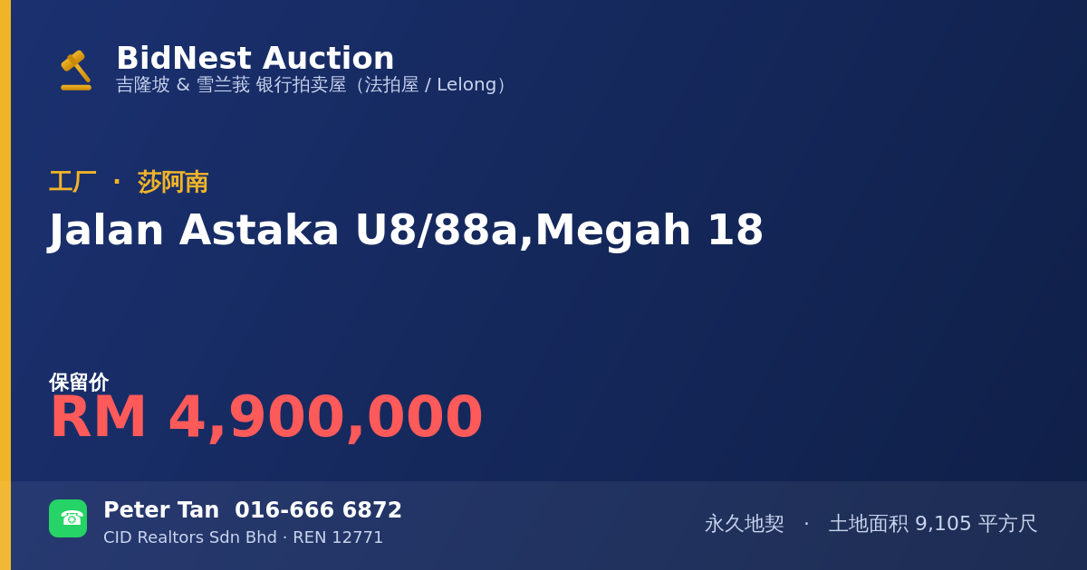 工厂 · Jalan Astaka U8/88a, Megah 18