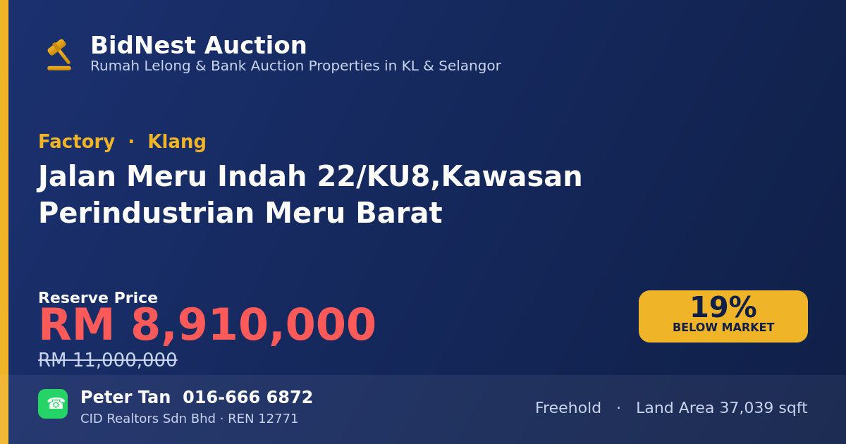 Factory · Jalan Meru Indah 22/KU8, Kawasan Perindustrian Meru Barat