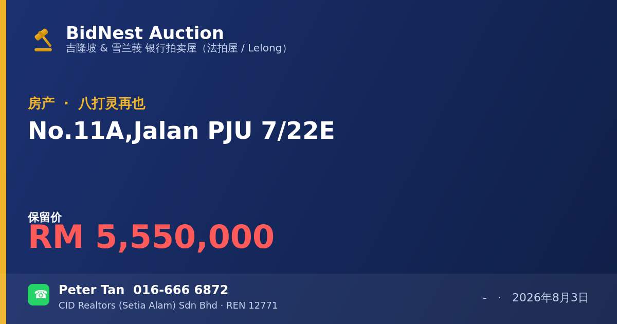 房产 · No. 11A, Jalan PJU 7/22E