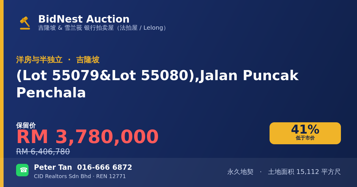 洋房与半独立 · (Lot 55079 & Lot 55080), Jalan Puncak Penchala