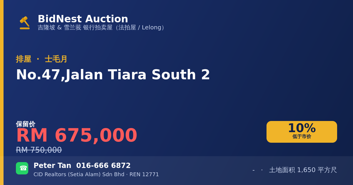 排屋 · No. 47, Jalan Tiara South 2