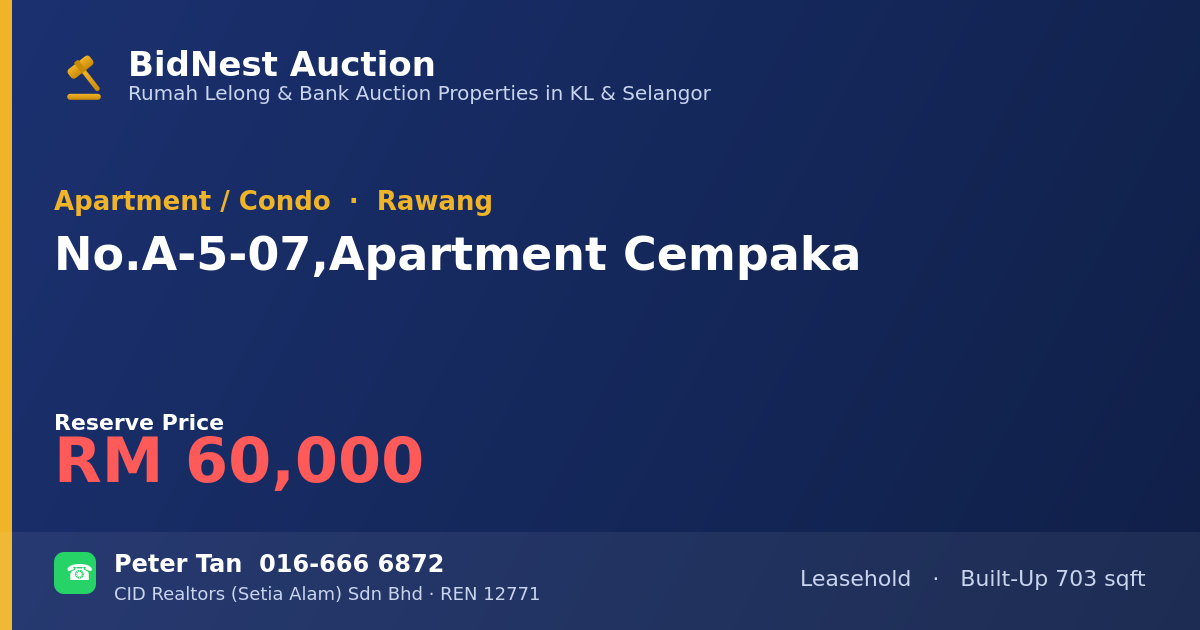 Apartment / Condo · No. A-5-07, Apartment Cempaka