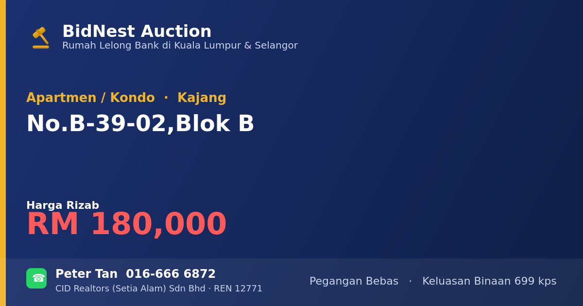Apartmen / Kondo · No. B-39-02, Blok B