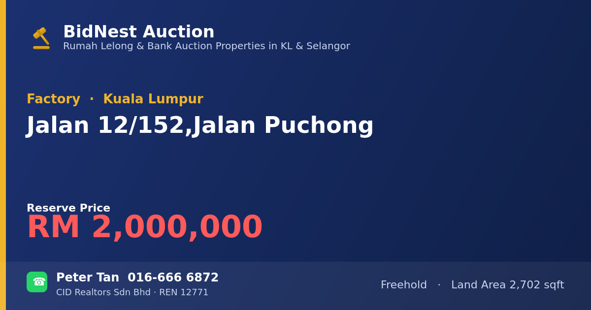 Factory auction (lelong) at Taman Perindustrian Oug, Kuala Lumpur