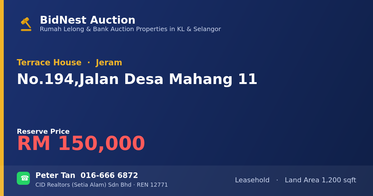 Terrace House · No. 194, Jalan Desa Mahang 11