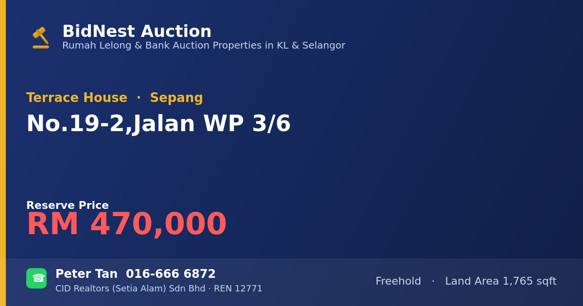 Terrace House · No. 19-2, Jalan WP 3/6