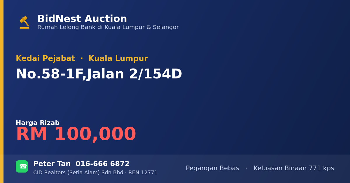Kedai Pejabat · No. 58-1F, Jalan 2/154D