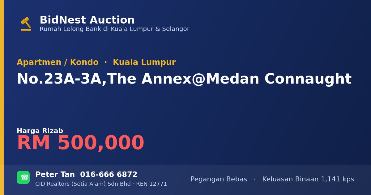 Apartmen / Kondo · No. 23A-3A, The Annex @ Medan Connaught