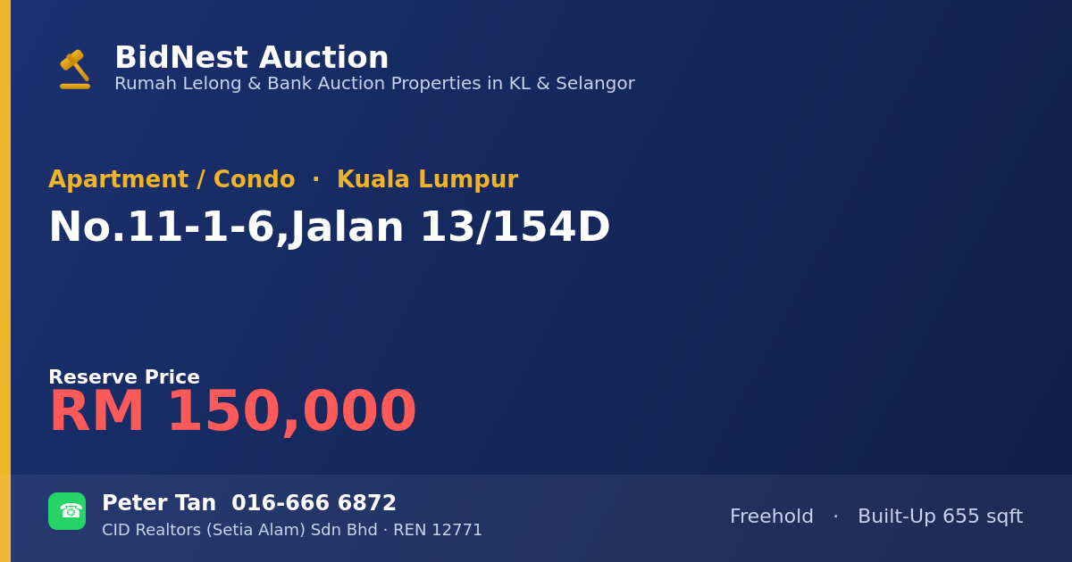 Apartment / Condo · No. 11-1-6, Jalan 13/154D