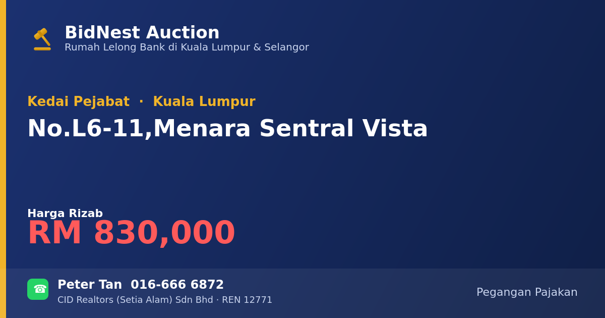 Kedai Pejabat · No. L6-11, Menara Sentral Vista