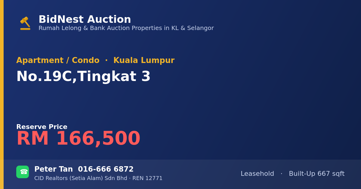 Apartment / Condo · No. 19C, Tingkat 3