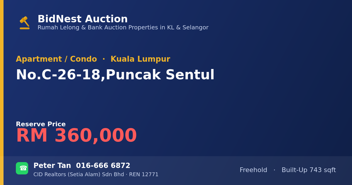 Apartment / Condo · No. C-26-18, Puncak Sentul