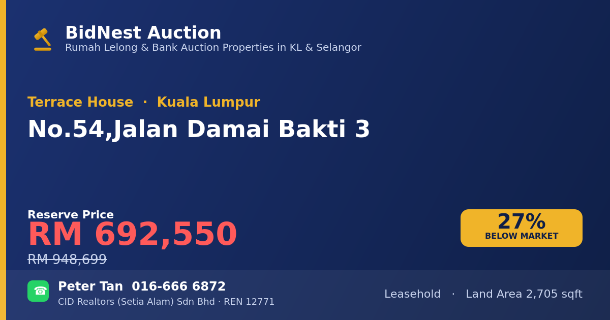Terrace House · No. 54, Jalan Damai Bakti 3