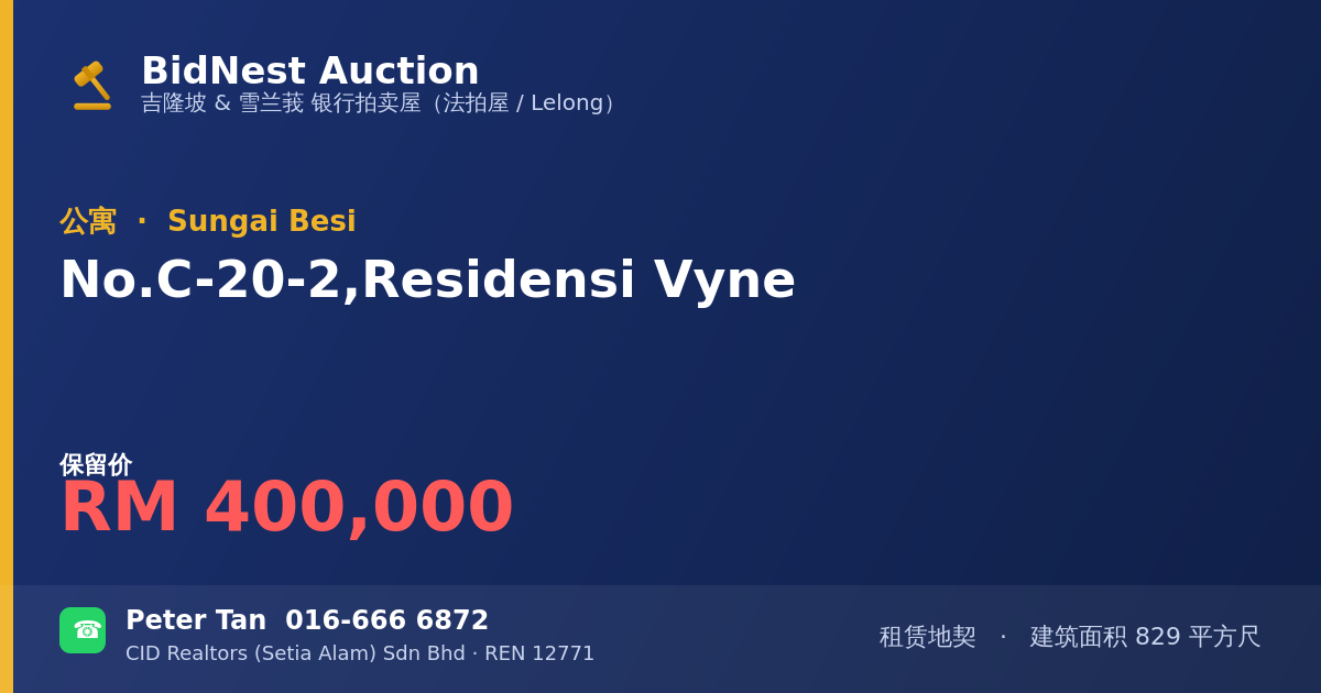 公寓 · No. C-20-2, Residensi Vyne