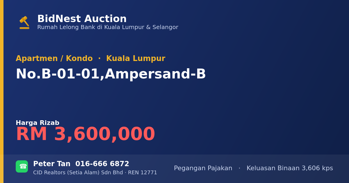 Apartmen / Kondo · No. B-01-01, Ampersand-B