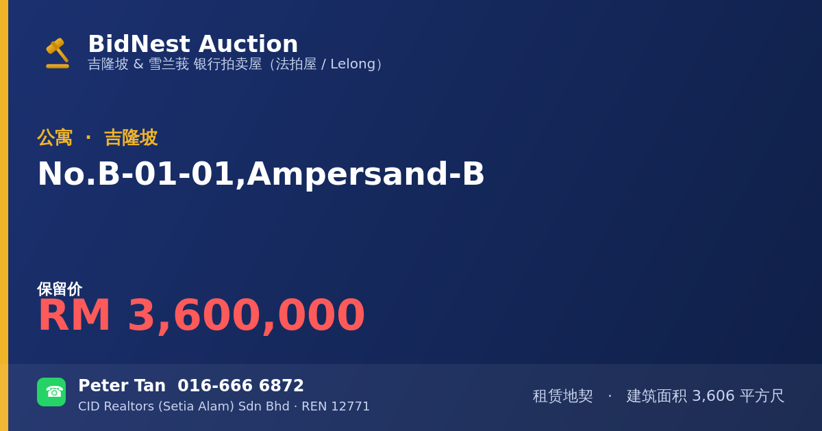 公寓 · No. B-01-01, Ampersand-B