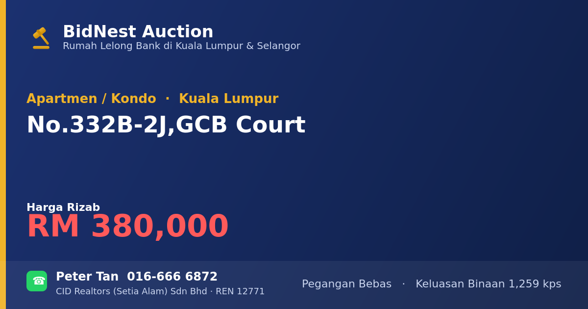 Apartmen / Kondo · No. 332B-2J, GCB Court