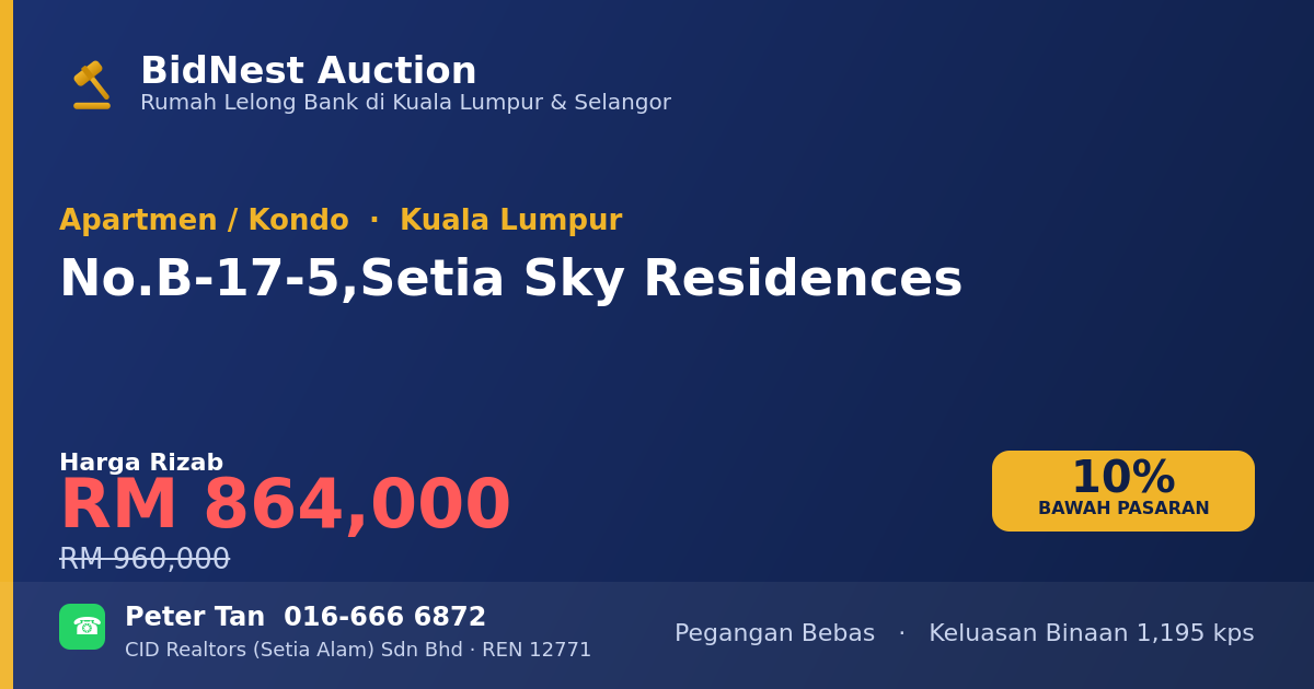 Apartmen / Kondo · No. B-17-5, Setia Sky Residences