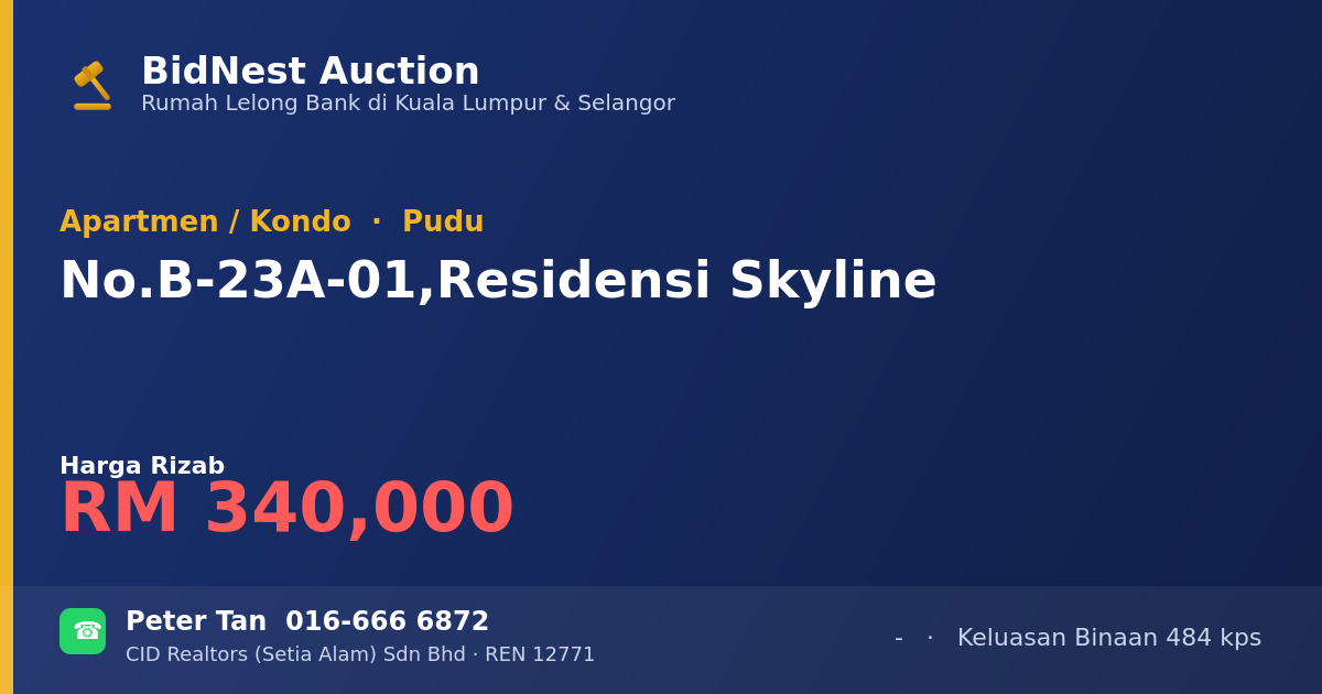 Apartmen / Kondo · No. B-23A-01, Residensi Skyline