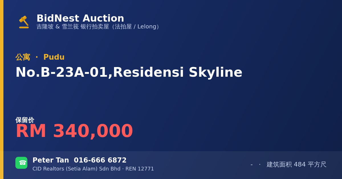 公寓 · No. B-23A-01, Residensi Skyline