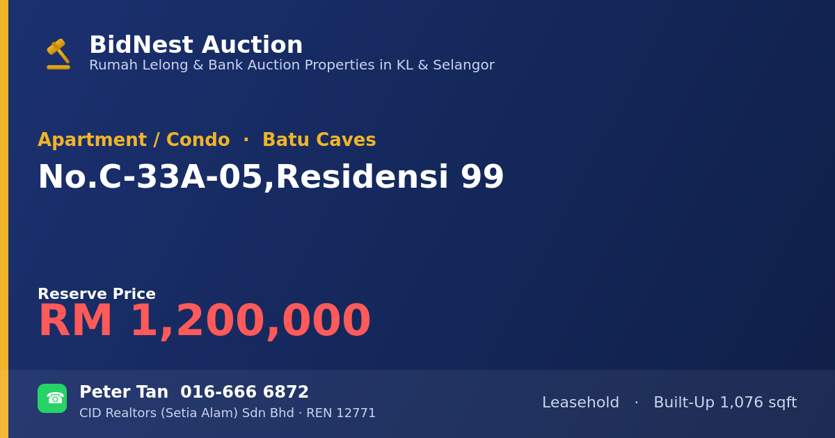 Apartment / Condo · No. C-33A-05, Residensi 99