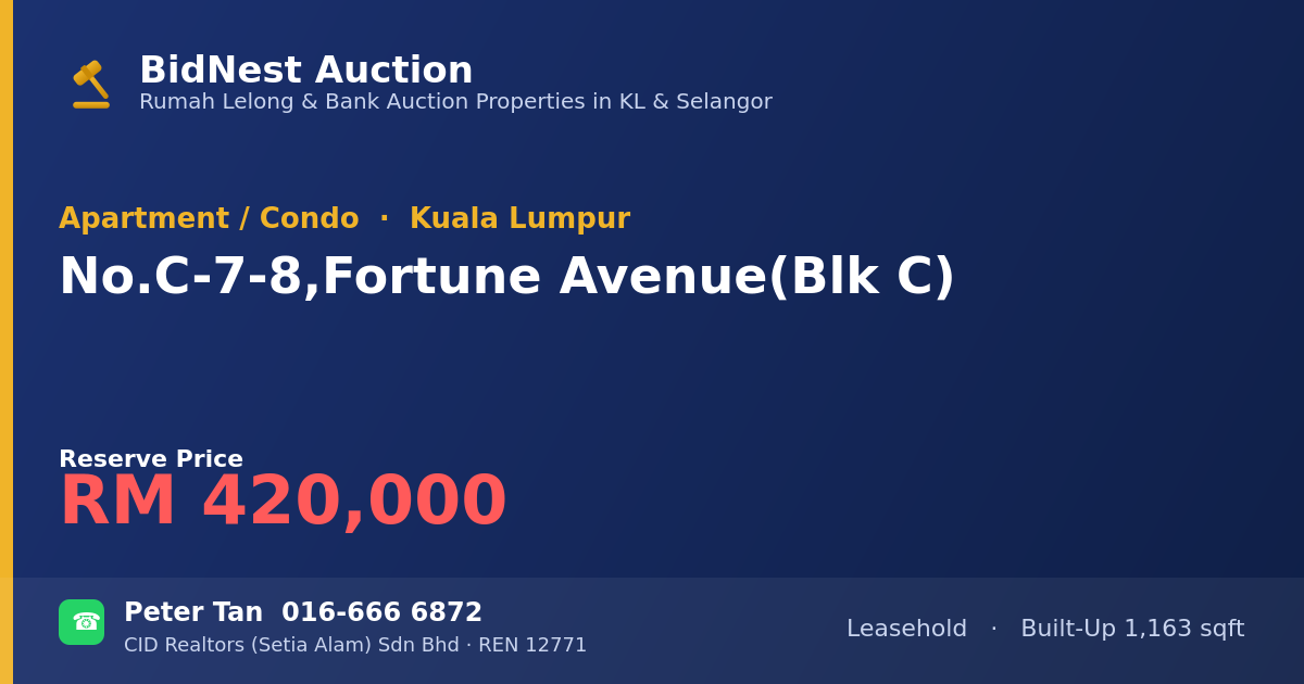 Apartment / Condo · No. C-7-8, Fortune Avenue (Blk C)