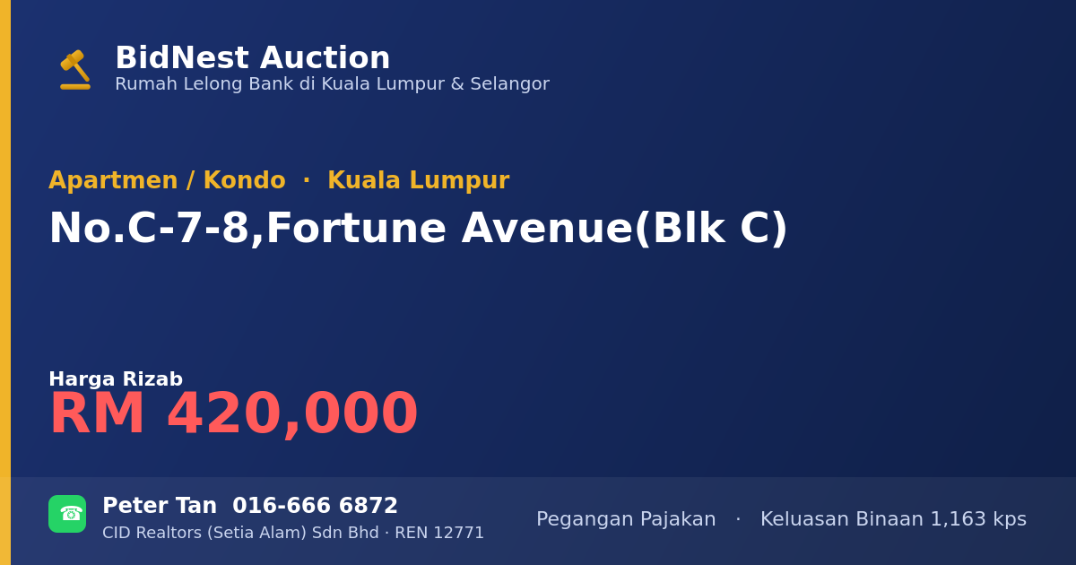 Apartmen / Kondo · No. C-7-8, Fortune Avenue (Blk C)