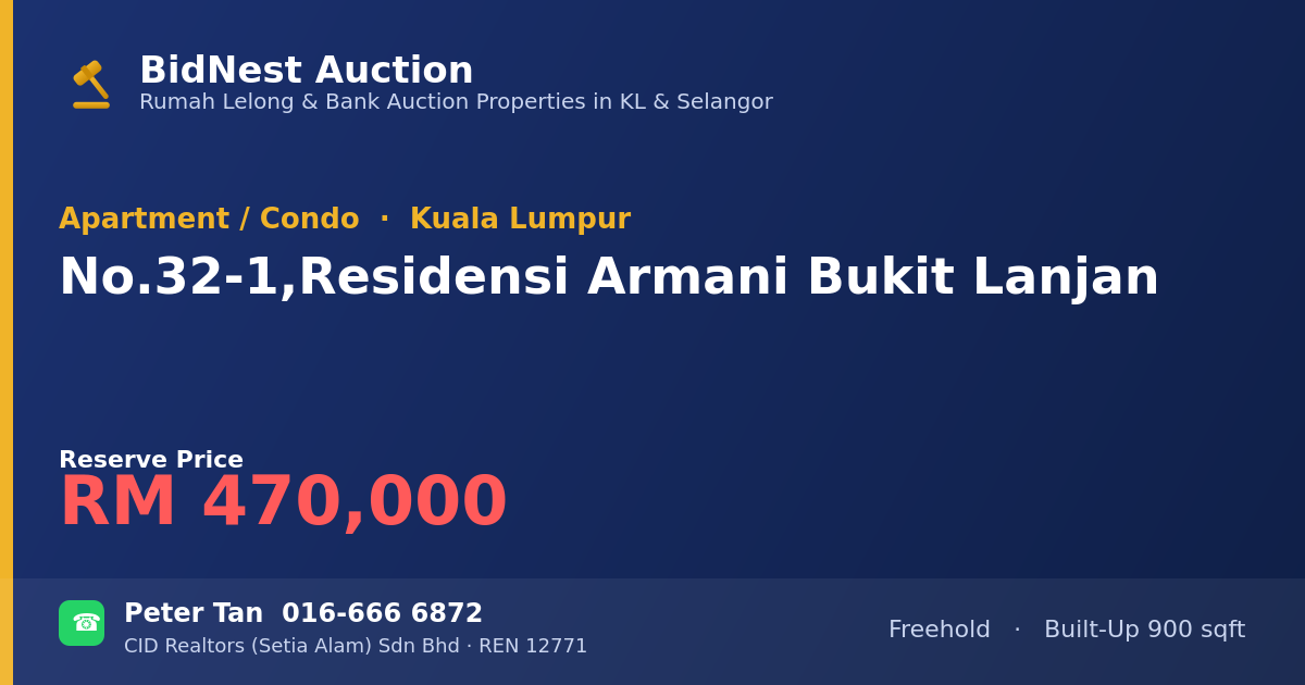 Apartment / Condo · No. 32-1, Residensi Armani Bukit Lanjan