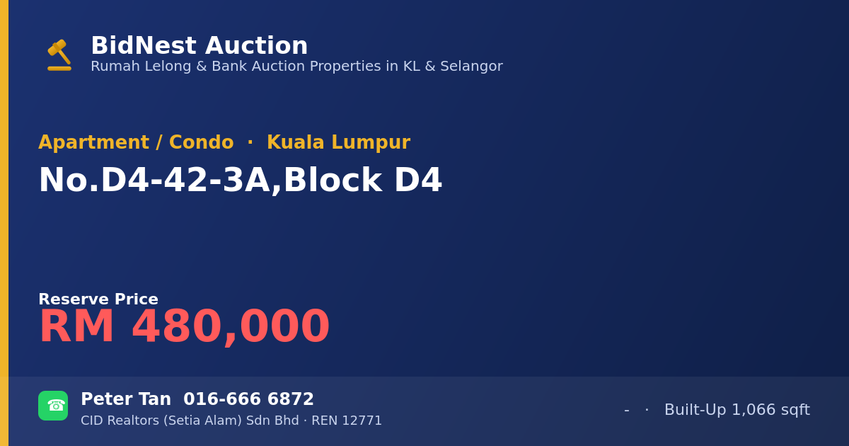 Apartment / Condo · No. D4-42-3A, Block D4