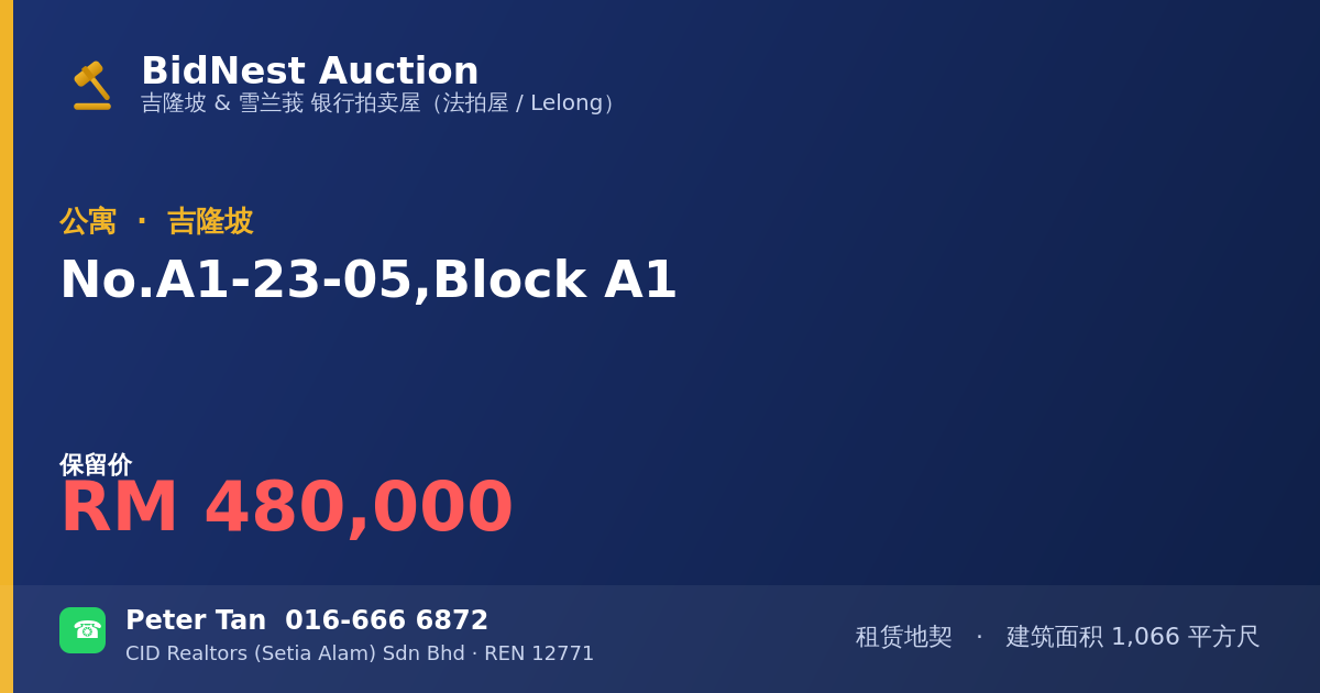 公寓 · No. A1-23-05, Block A1