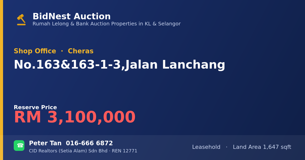 Shop Office · No. 163 & 163-1-3, Jalan Lanchang