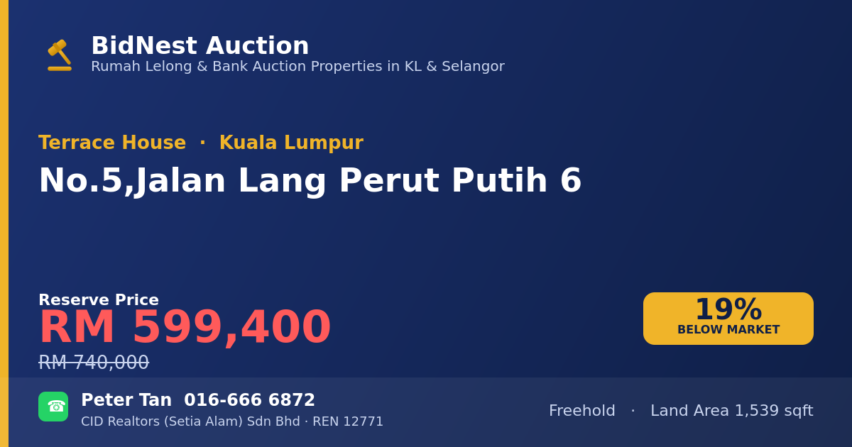 Terrace House · No. 5, Jalan Lang Perut Putih 6