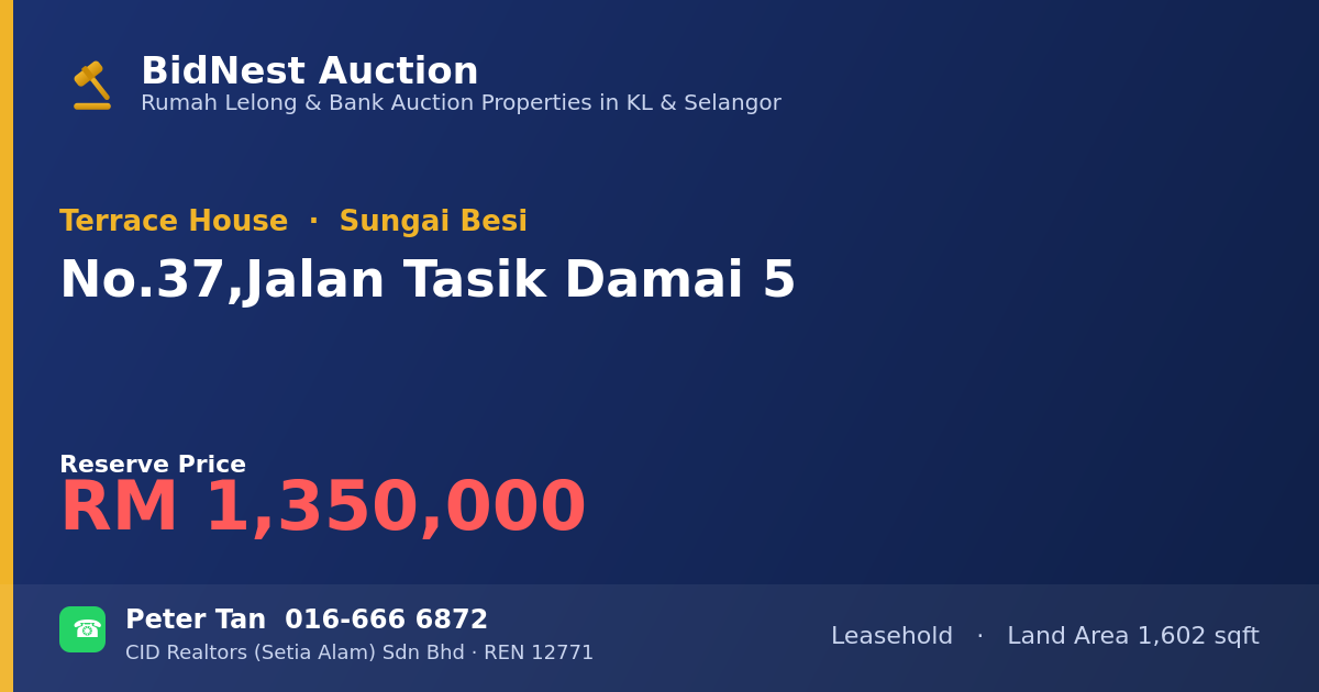 Terrace House · No. 37, Jalan Tasik Damai 5