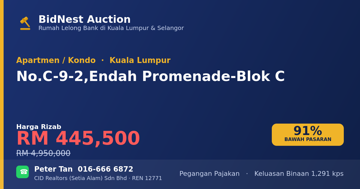 Apartmen / Kondo · No. C-9-2, Endah Promenade-Blok C