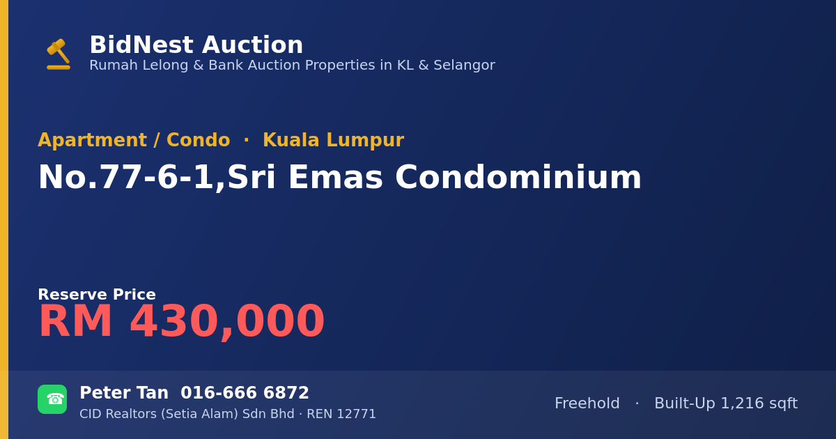 Apartment / Condo · No. 77-6-1, Sri Emas Condominium