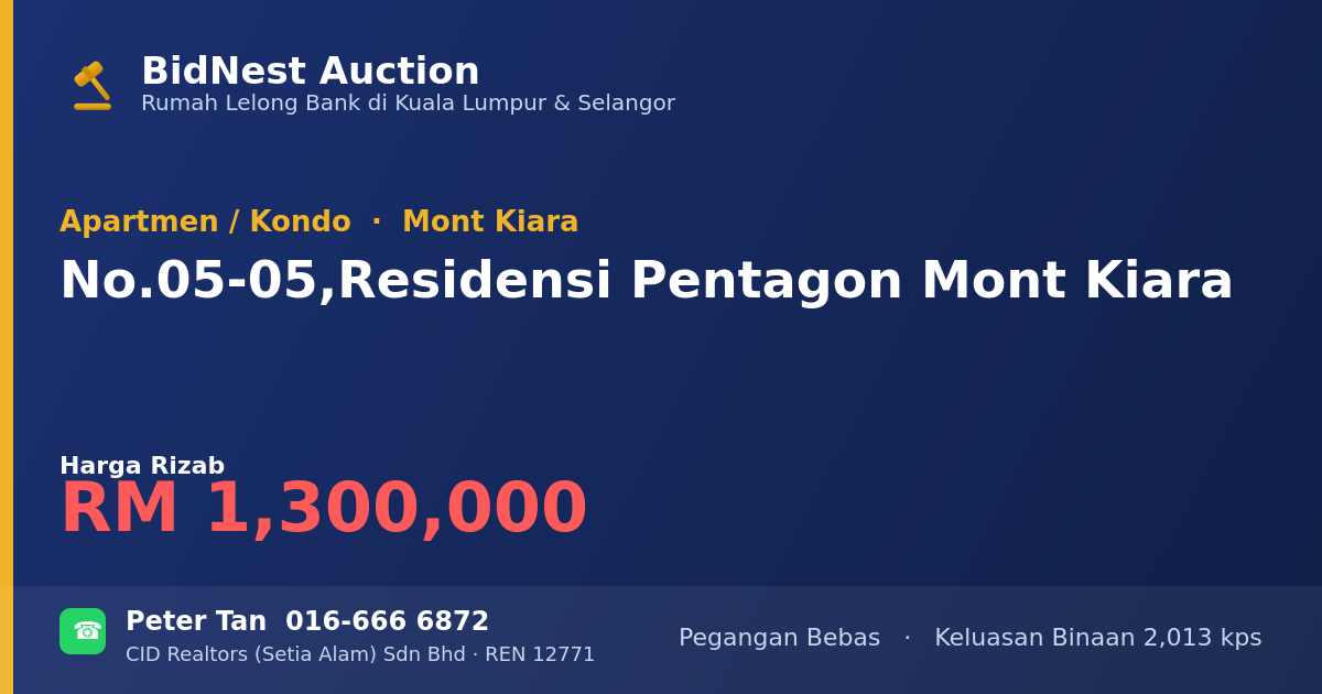 Apartmen / Kondo · No. 05-05, Residensi Pentagon Mont Kiara