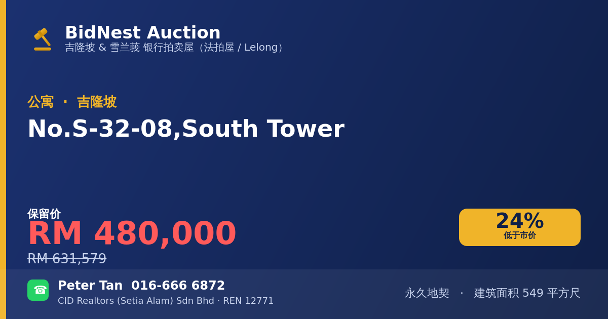 公寓 · No. S-32-08, South Tower