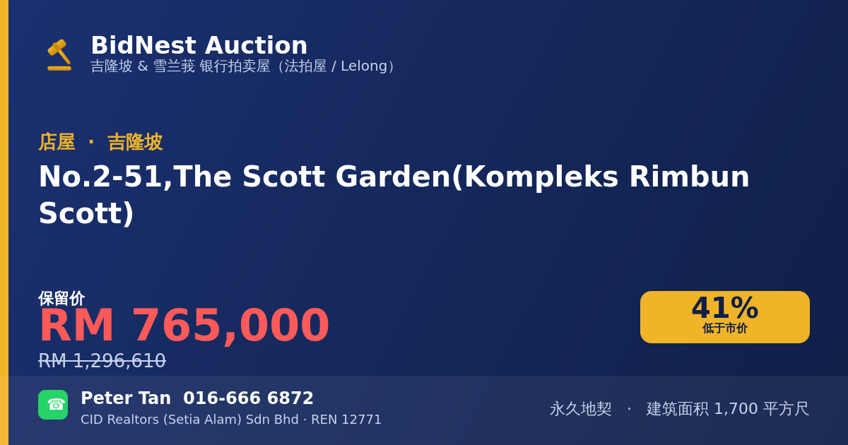 店屋 · No. 2-51, The Scott Garden (Kompleks Rimbun Scott)