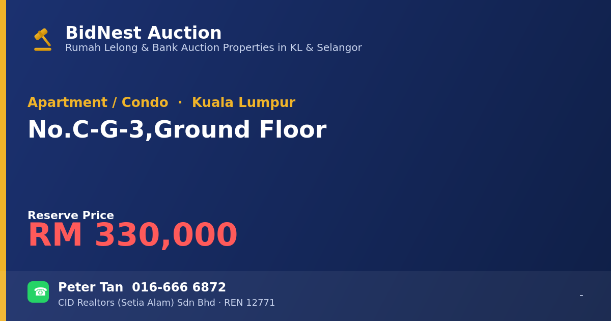 Apartment / Condo · No. C-G-3, Ground Floor