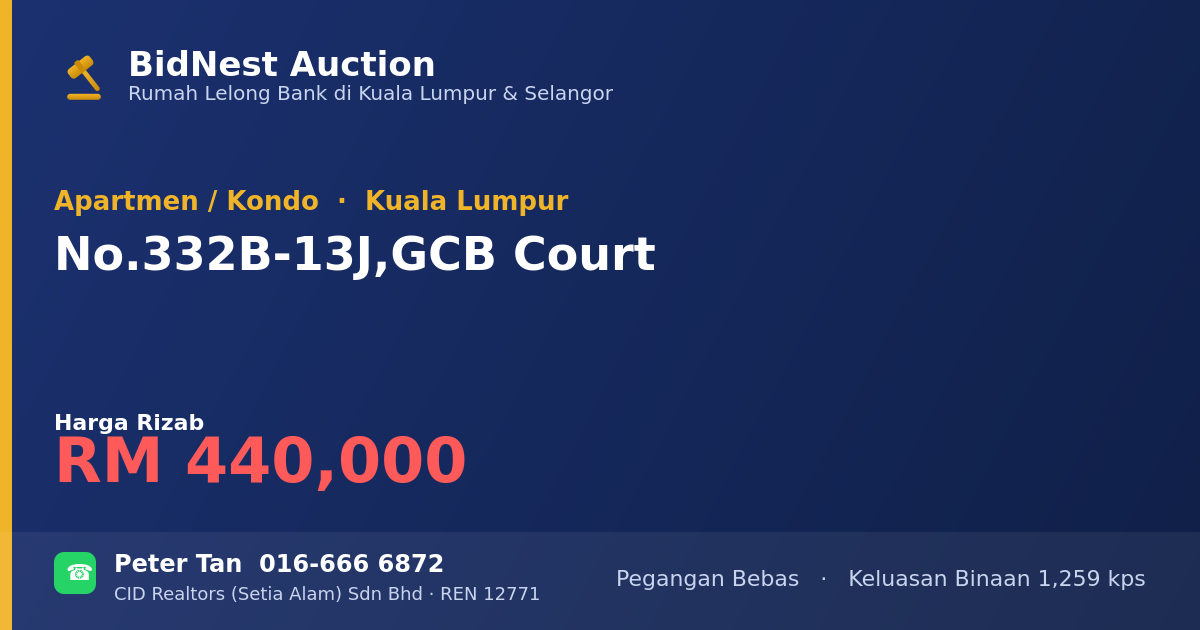 Apartmen / Kondo · No. 332B-13J, GCB Court
