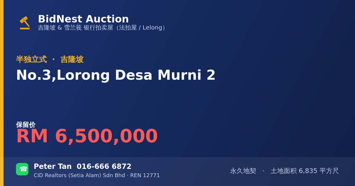 半独立式 · No. 3, Lorong Desa Murni 2
