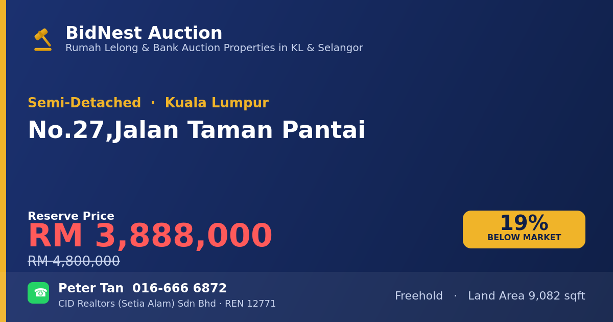 Semi-Detached · No. 27, Jalan Taman Pantai