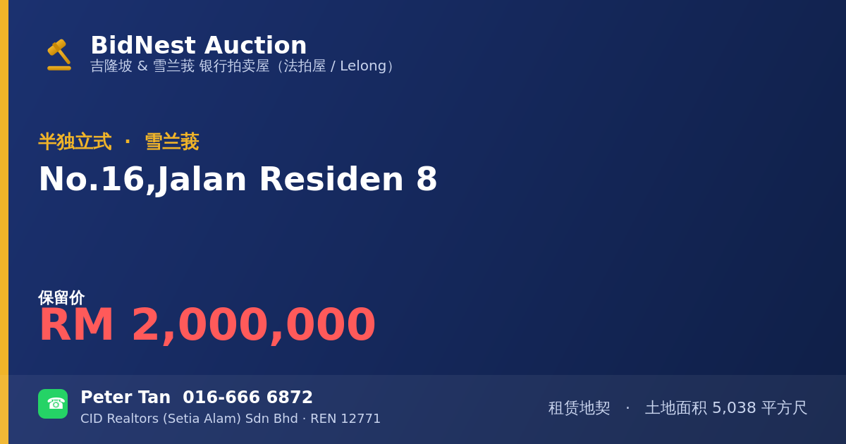 半独立式 · No. 16, Jalan Residen 8