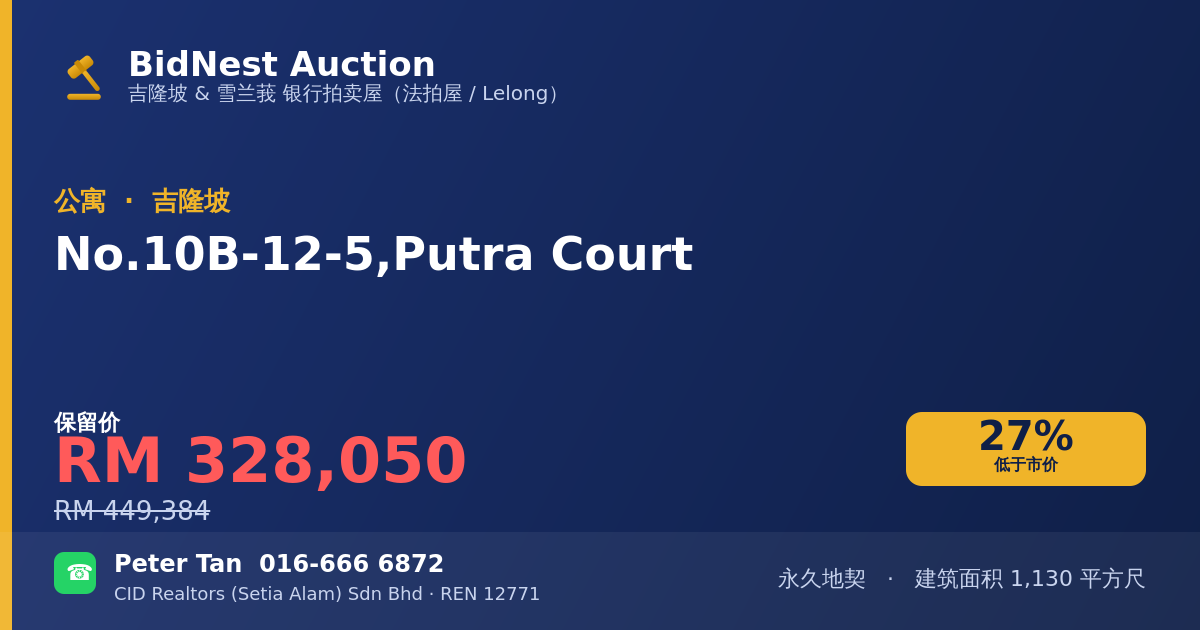 公寓 · No. 10B-12-5, Putra Court