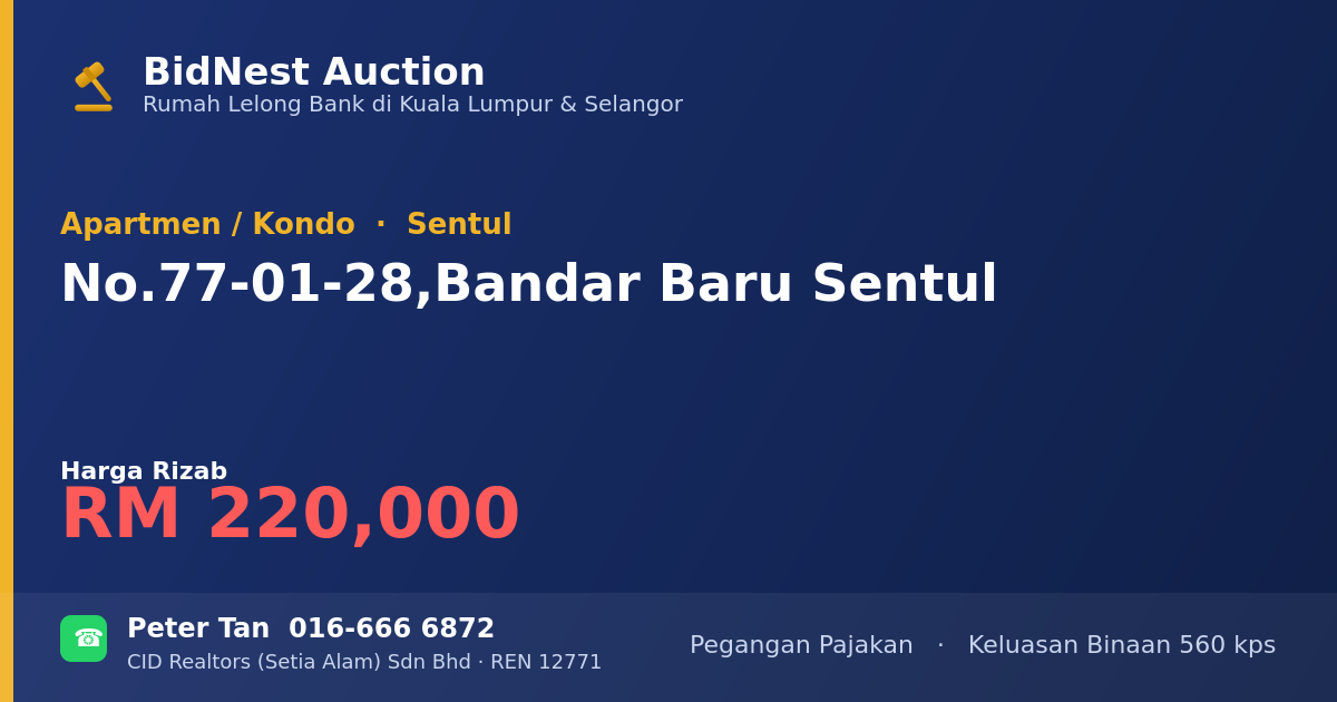 Apartmen / Kondo · No. 77-01-28, Bandar Baru Sentul