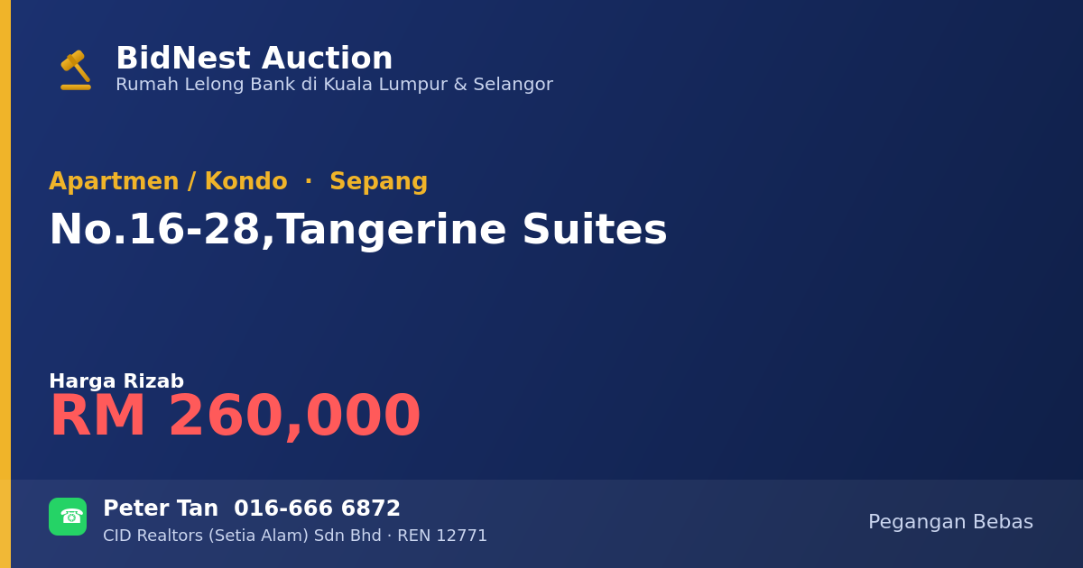 Apartmen / Kondo · No. 16-28, Tangerine Suites