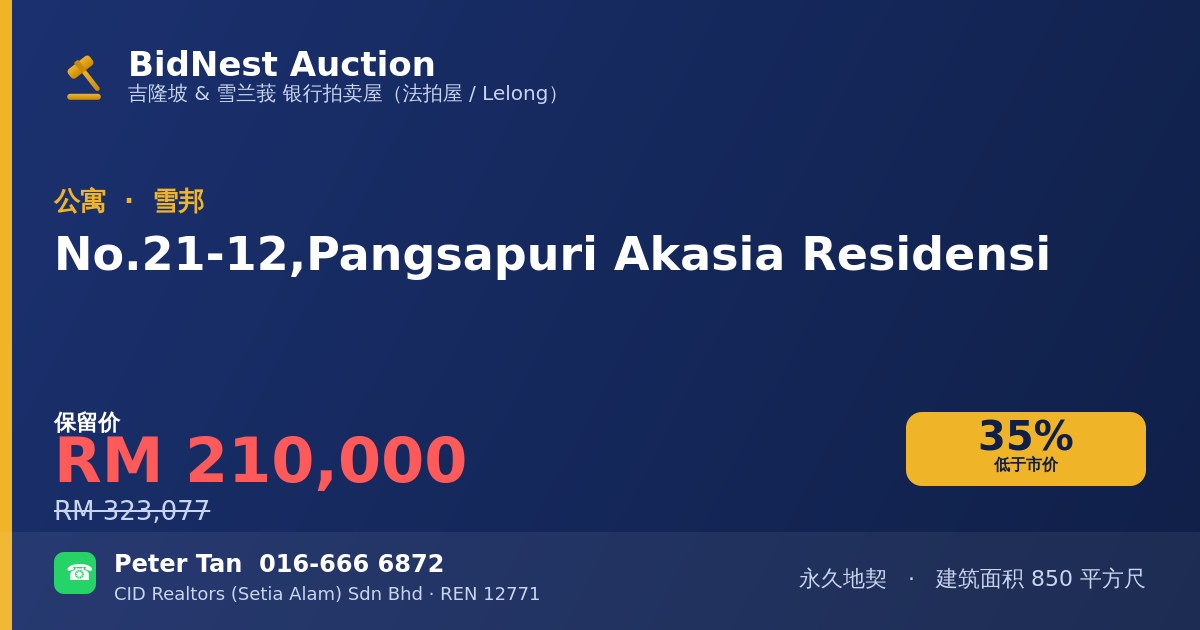 公寓 · No. 21-12, Pangsapuri Akasia Residensi