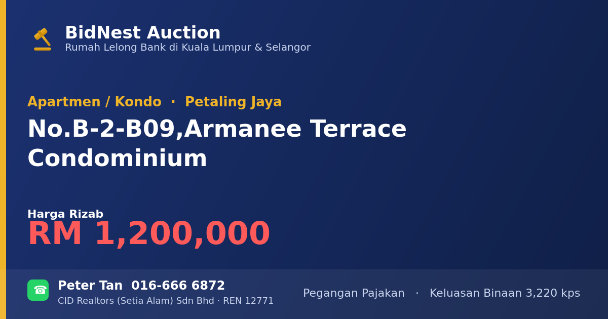 Apartmen / Kondo · No. B-2-B09, Armanee Terrace Condominium